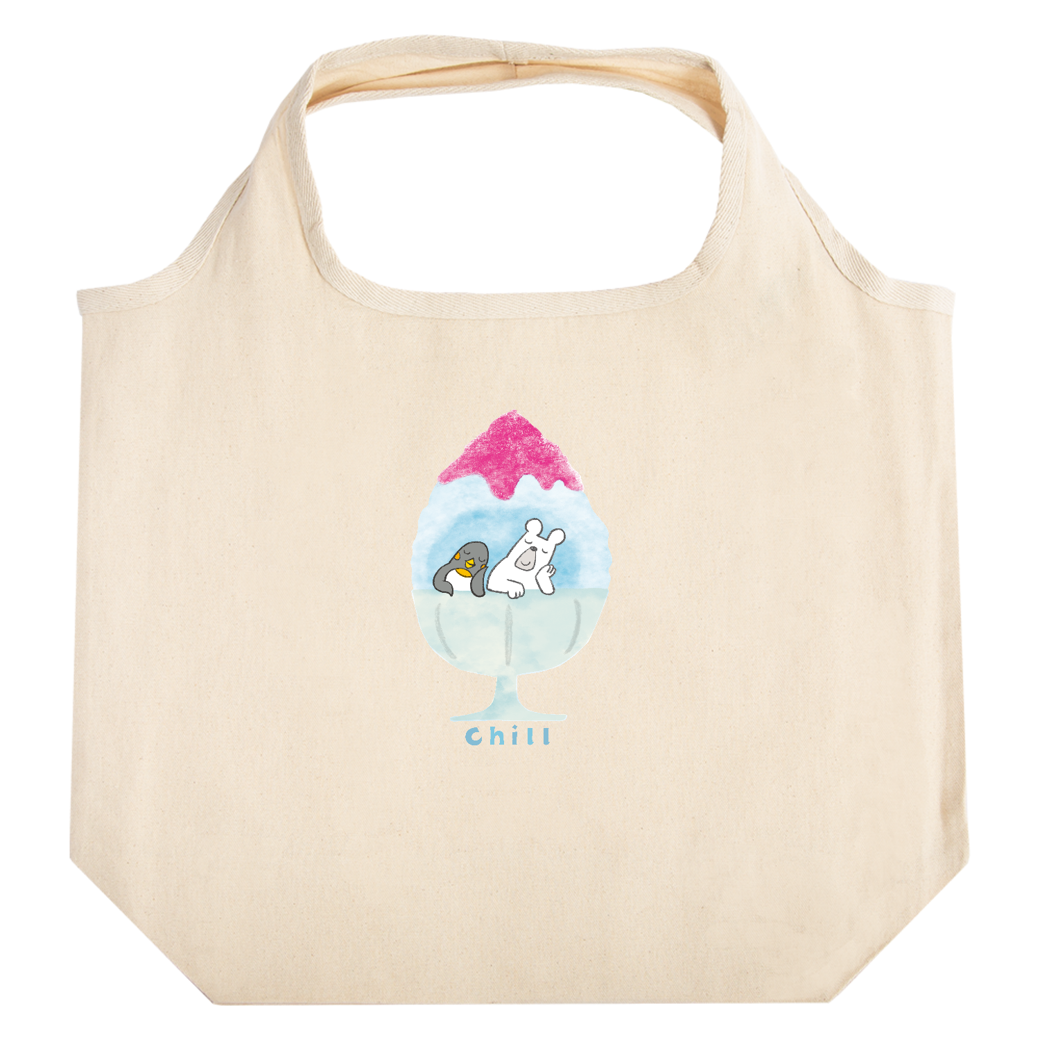 かき氷に住んでみた。 たためるマルシェ【白プリントあり】