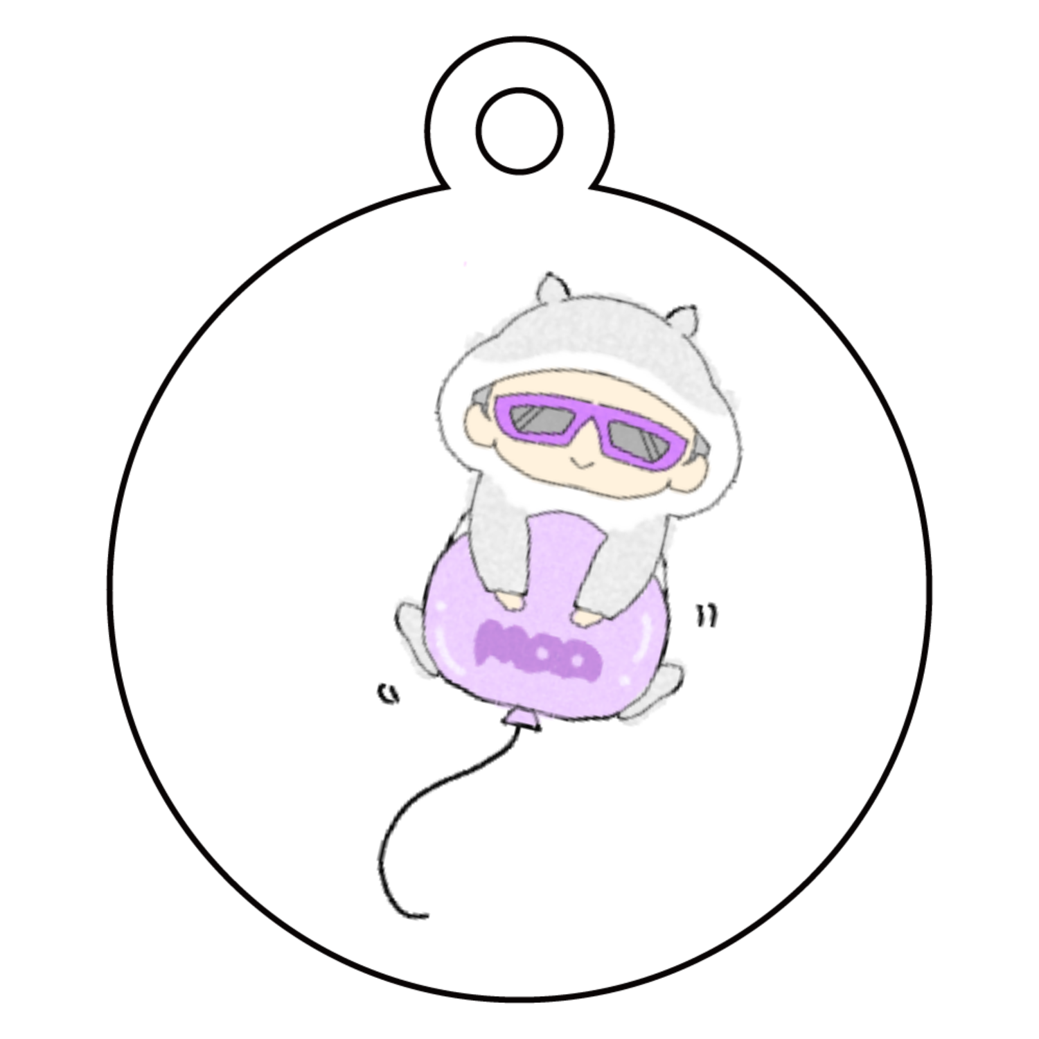 ふわふわまぁさん アクリルキーホルダー　丸型 (4cm)