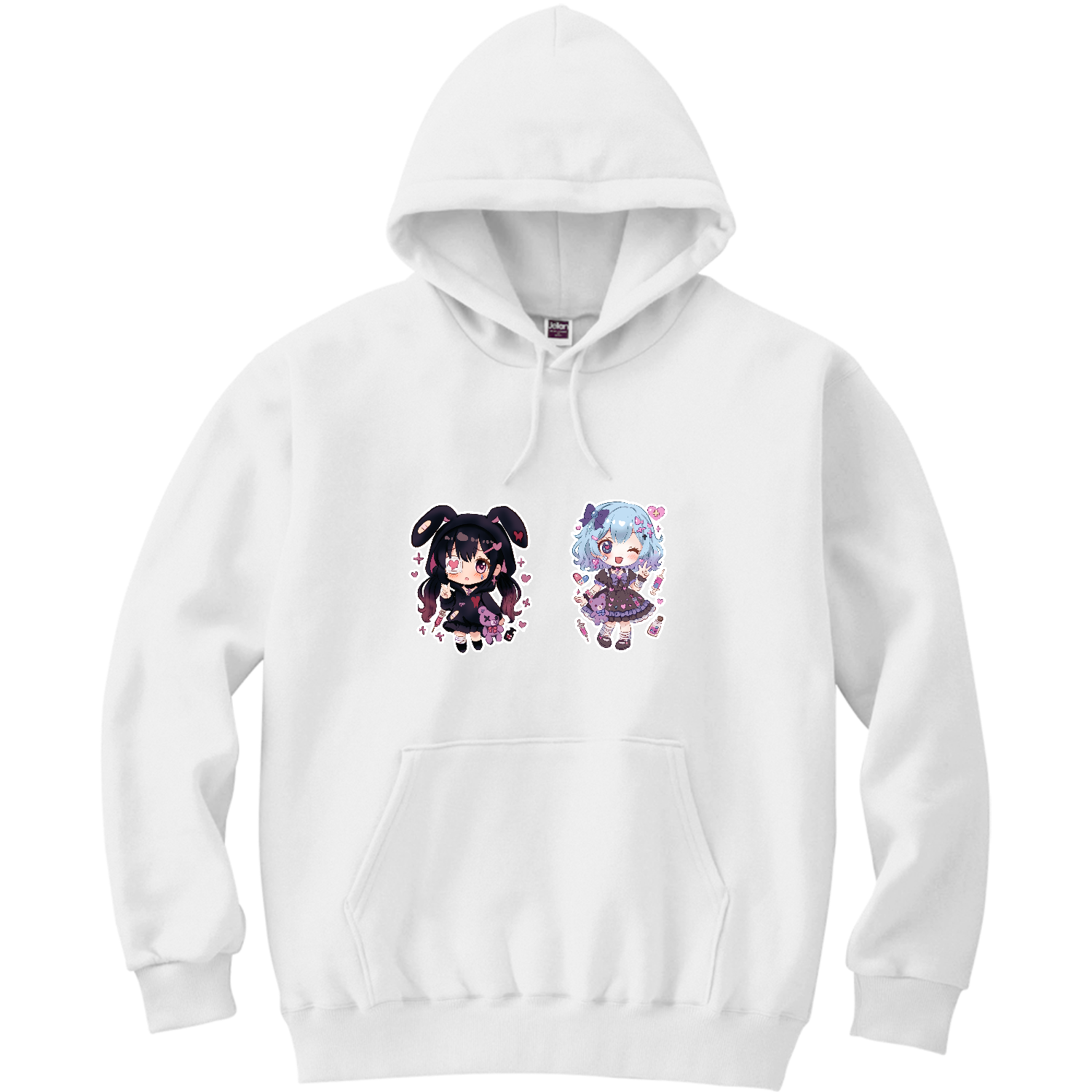 みるるちゃんとくろねちゃんグッズ 軽量プルパーカー (長袖プリント)