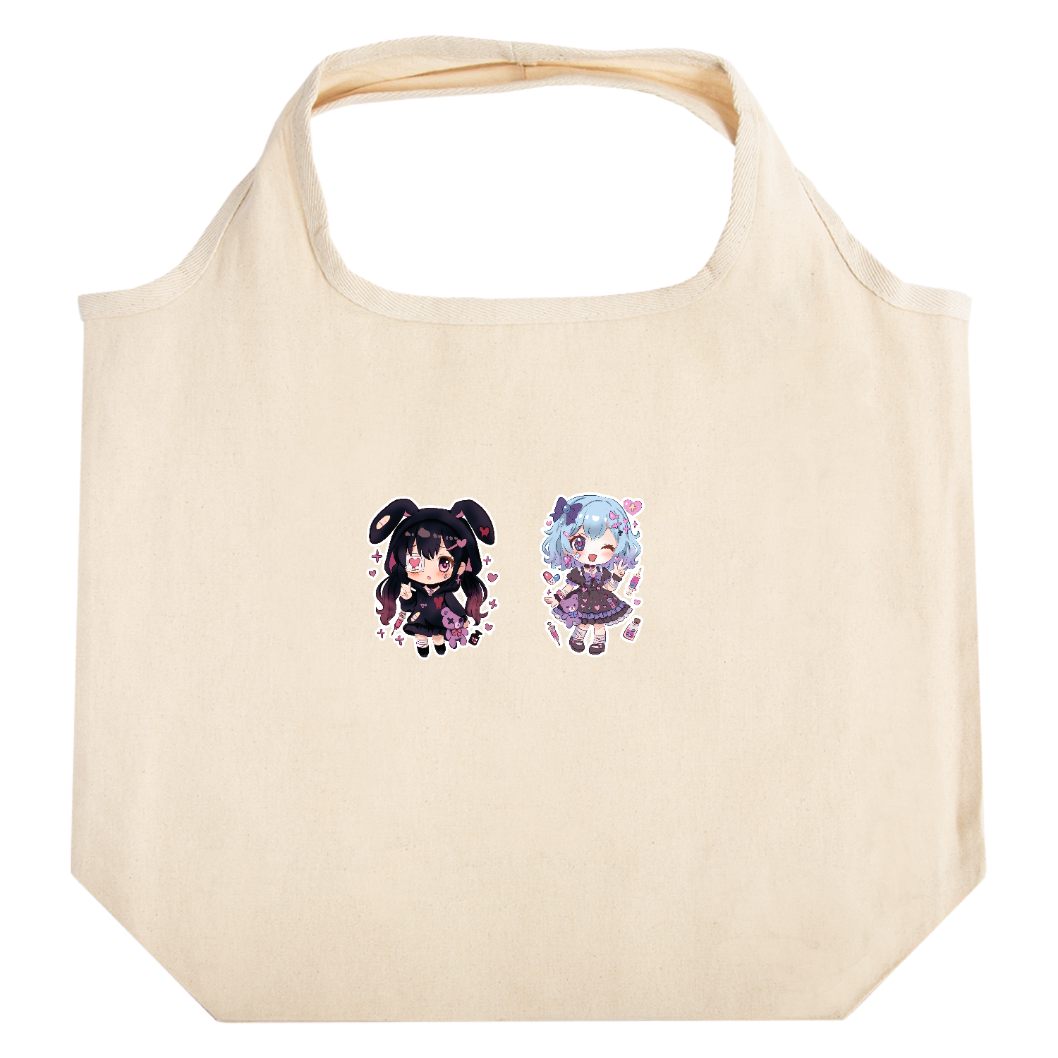 みるるちゃんとくろねちゃんグッズ たためるマルシェ【白プリントあり】