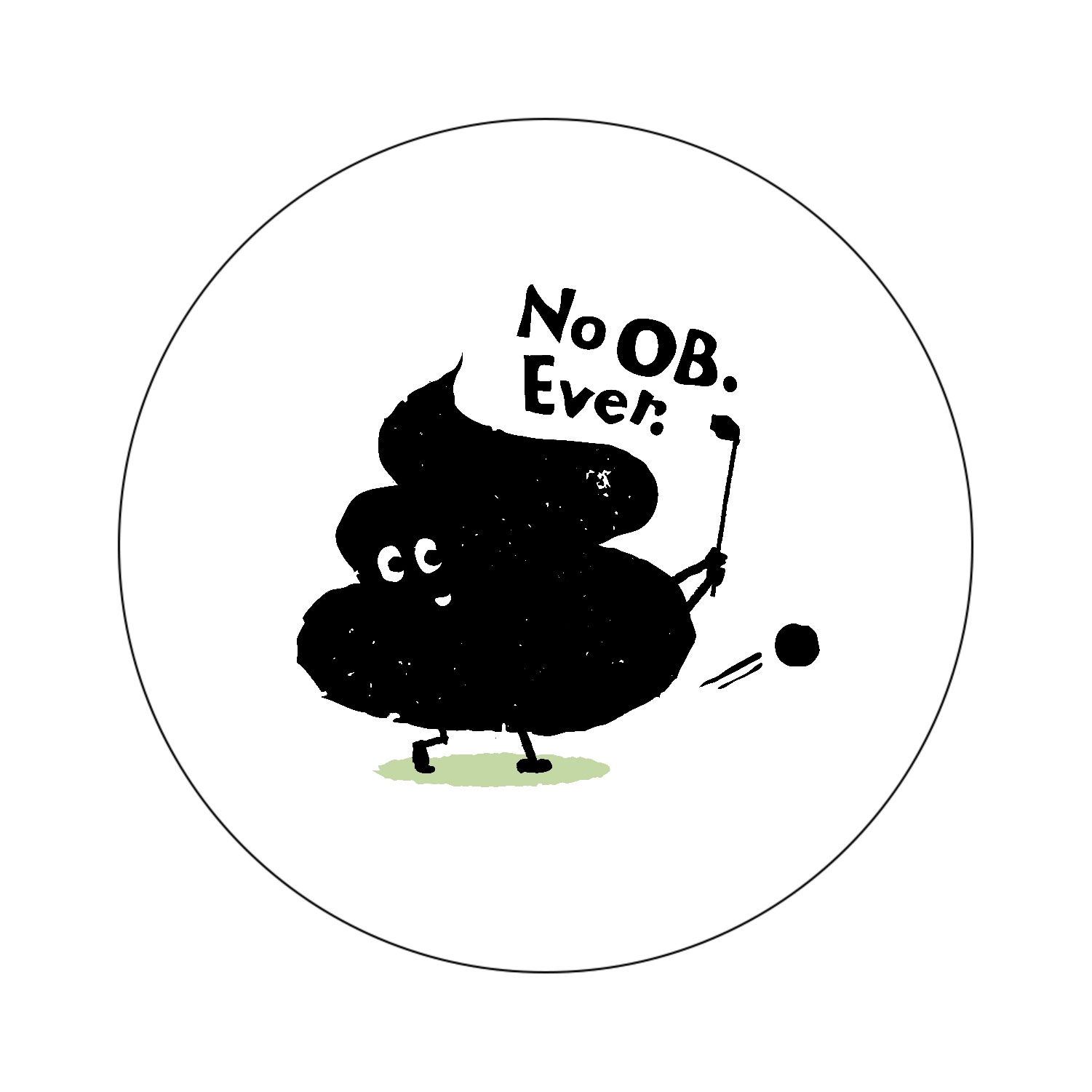 mugicunko｜golf オリジナル缶バッジ白背景（44mm）