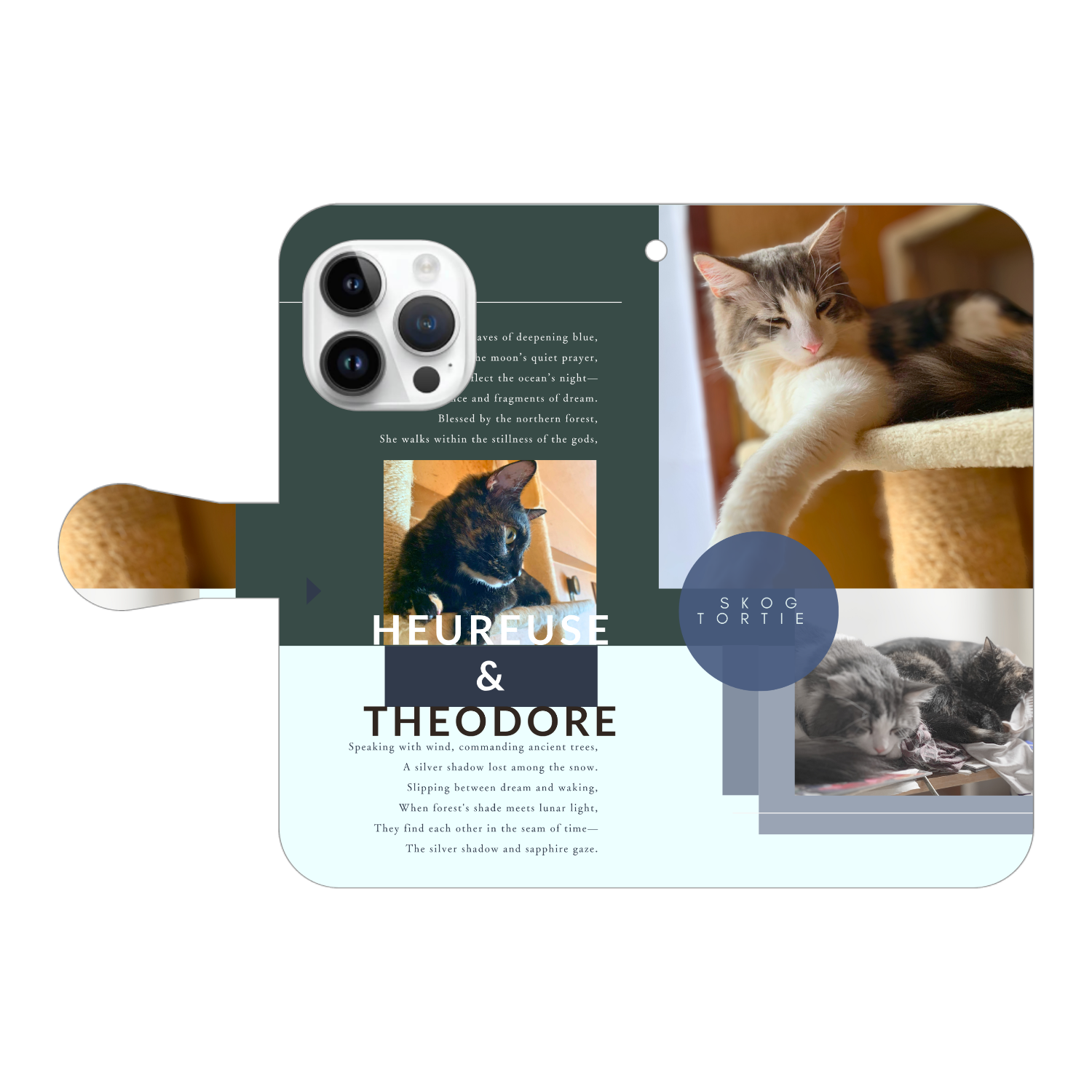 機種、写真、文字の差し替え対応手帳型スマホケース iPhone15 Pro 手帳型スマホケース