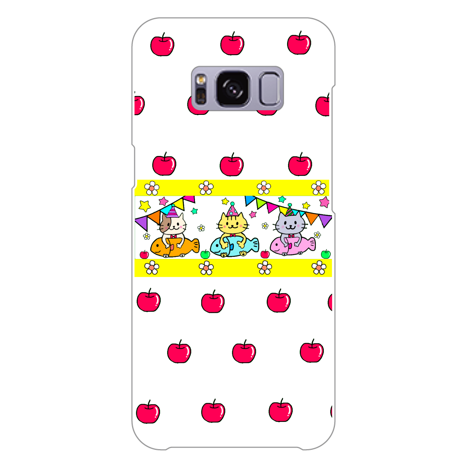 仲良しねこ　スマホケース Galaxy S8 (SC-02J)(白)