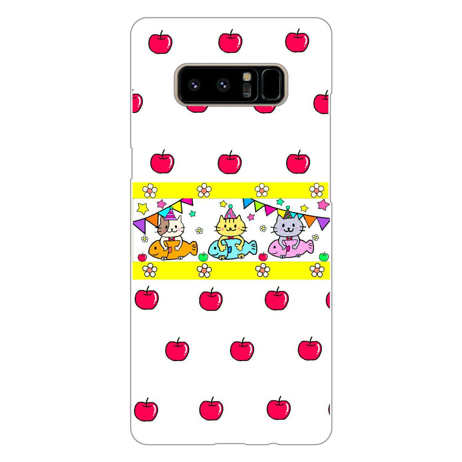 仲良しねこ　スマホケース Galaxy Note8（白）