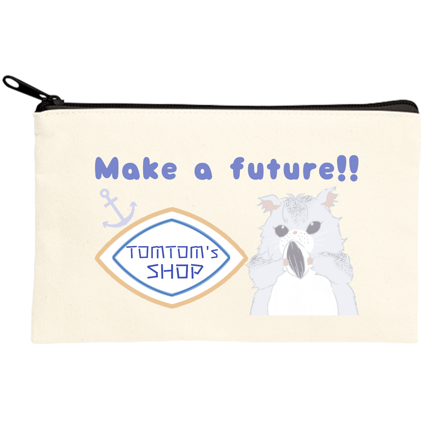 キャンバスポーチ(S)裏デザインのみ キャンバスポーチ(S)【白プリント有】