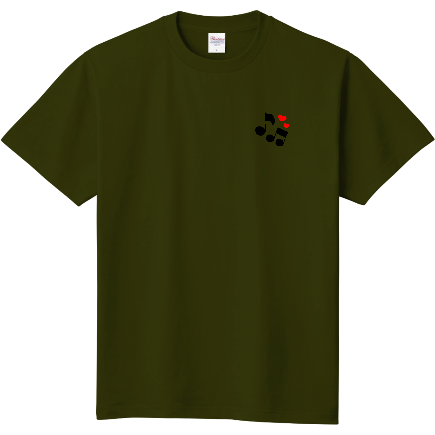 音符とハートTシャツ定番Tシャツの商品購入ページ