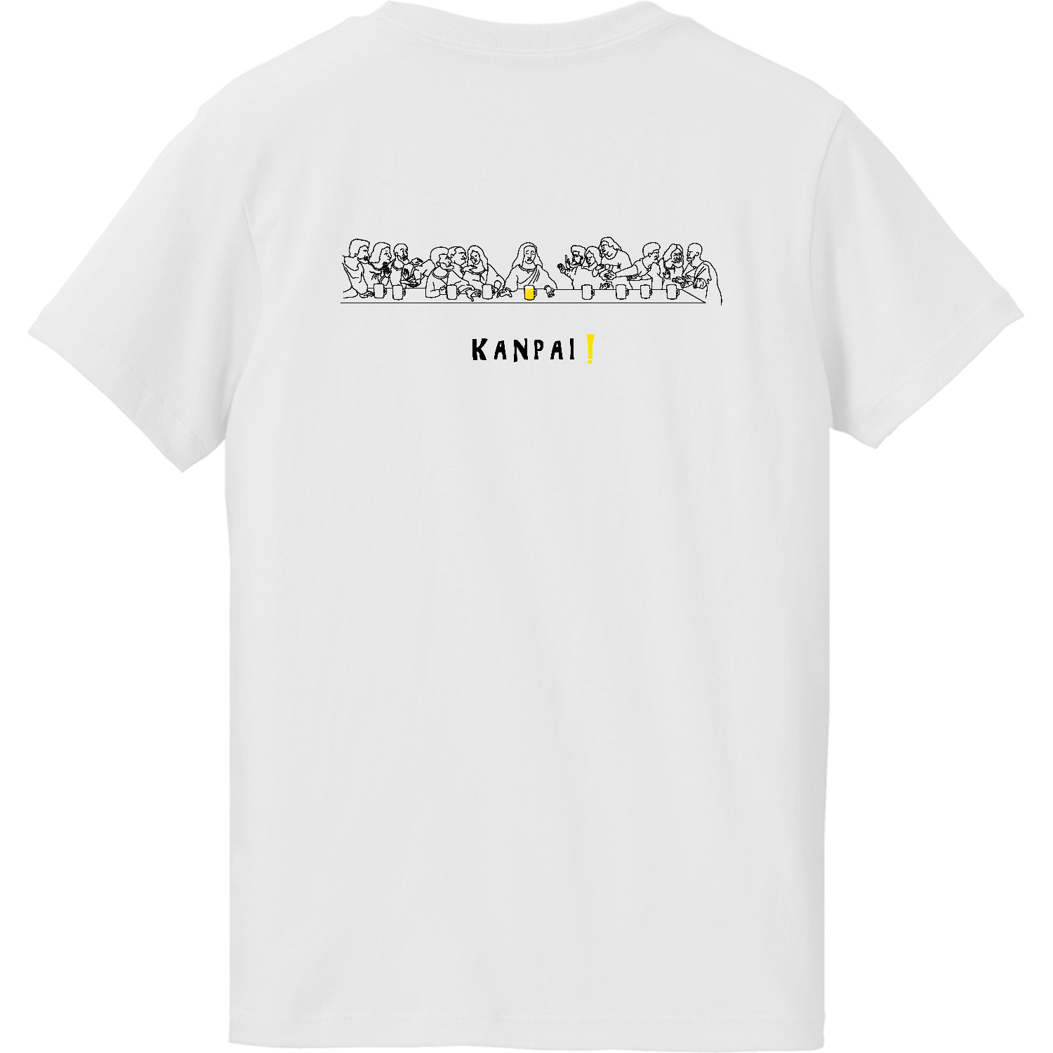 最後の晩餐×BEER 黒線画 バックプリント | ハイクオリティーTシャツ（ガールズ） ハイクオリティーTシャツ（ガールズ）