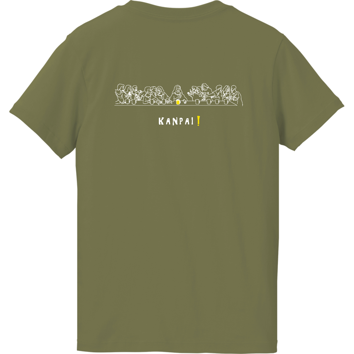 最後の晩餐×BEER 白線画 バックプリント | ハイクオリティーTシャツ（ガールズ） ハイクオリティーTシャツ（ガールズ）