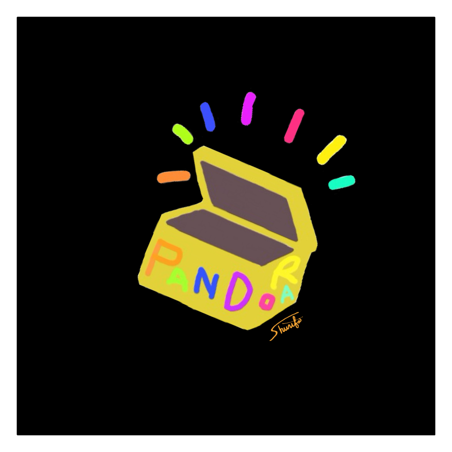 パンドラ　Pandora ワンポイント生地用アイロンステッカー 10cm×10cm