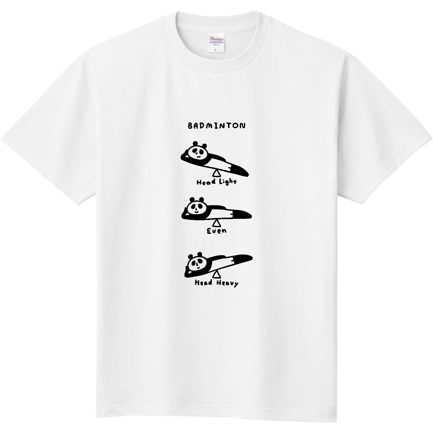 バドミントン　ラケットのバランス 定番Ｔシャツ