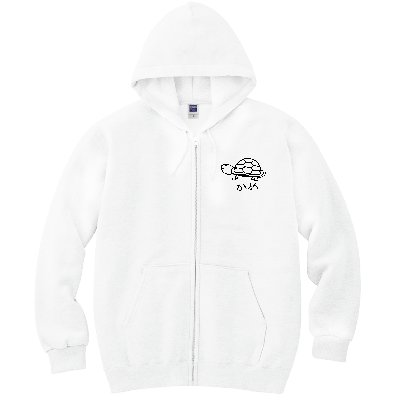 亀線画 軽量ジップアップパーカー