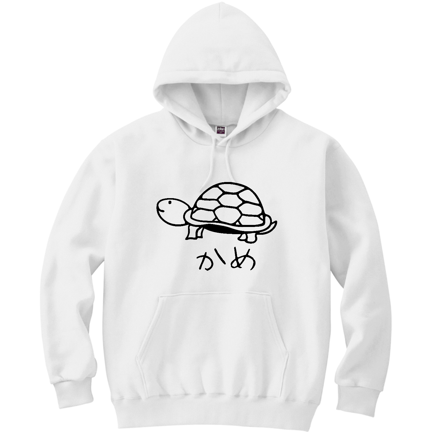 亀線画 軽量プルパーカー (長袖プリント)