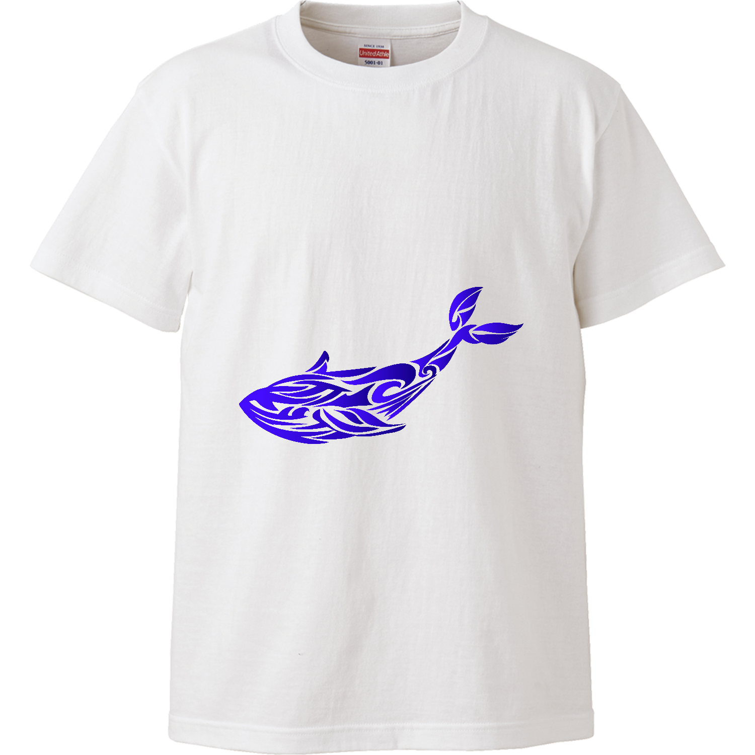 くじらのトライバルアート ハイクオリティーTシャツ