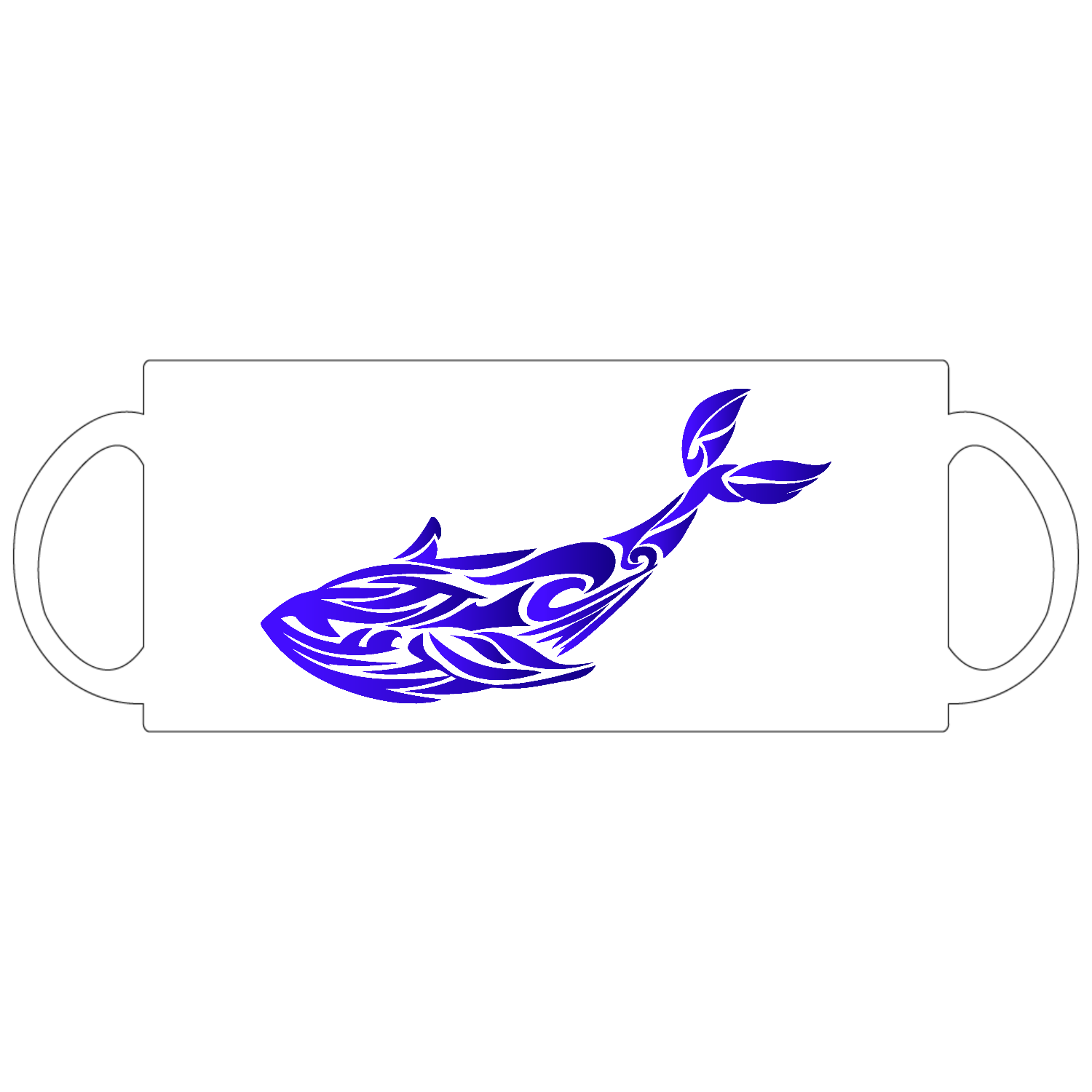 くじらのトライバルアート 定番マグカップ