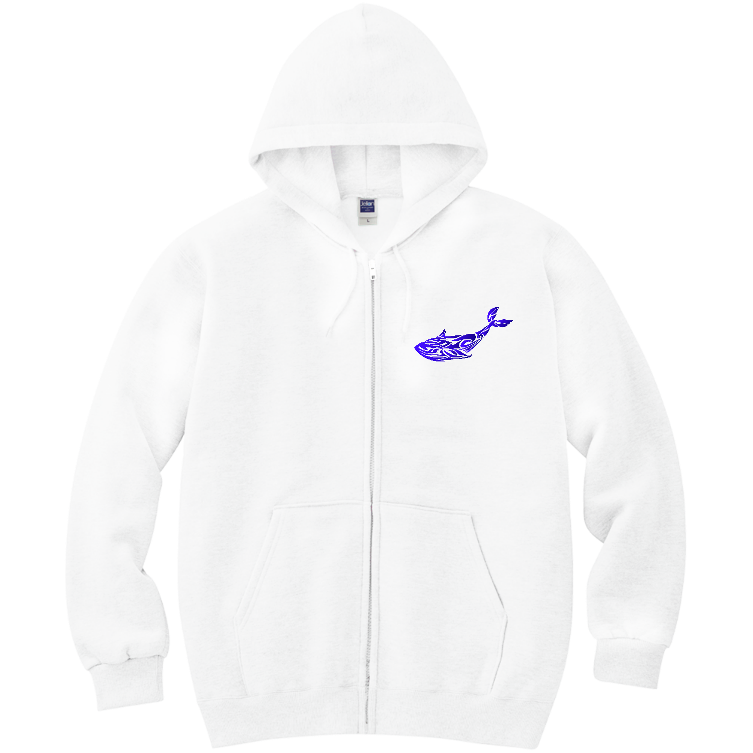 くじらのトライバルアート 軽量ジップアップパーカー