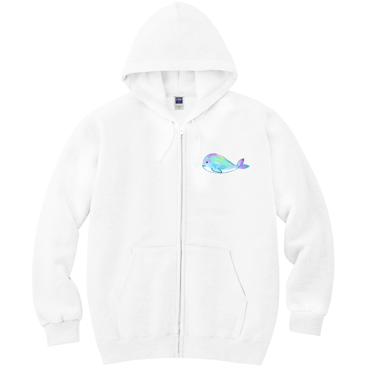 可愛い夢夢くじら 軽量ジップアップパーカー