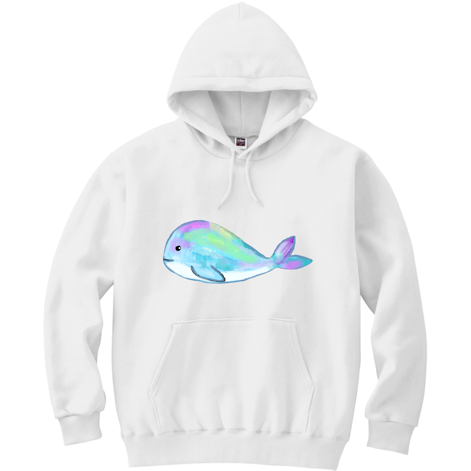 可愛い夢夢くじら 軽量プルパーカー (長袖プリント)