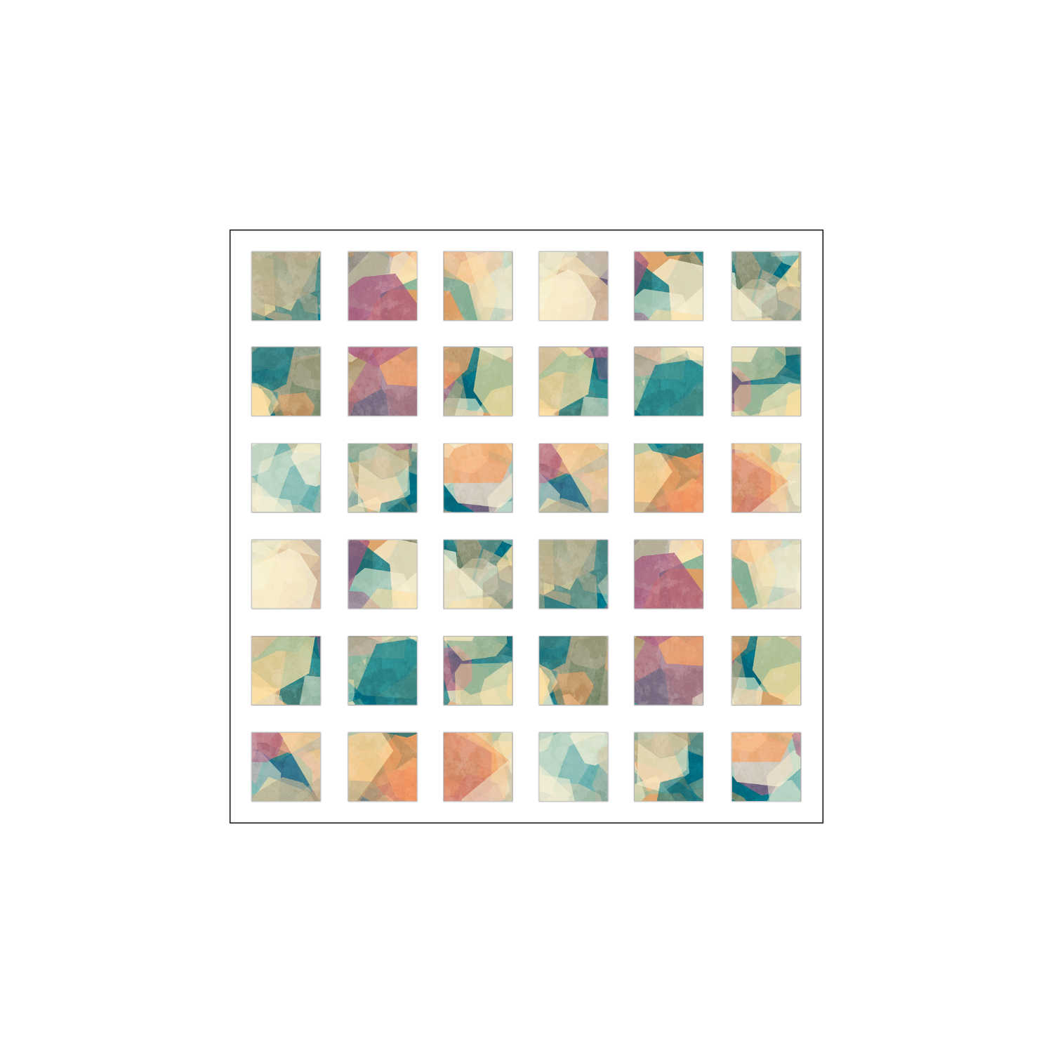 Pebble 1 選べるホワイトフレークシール（正方形36枚）100×100mm