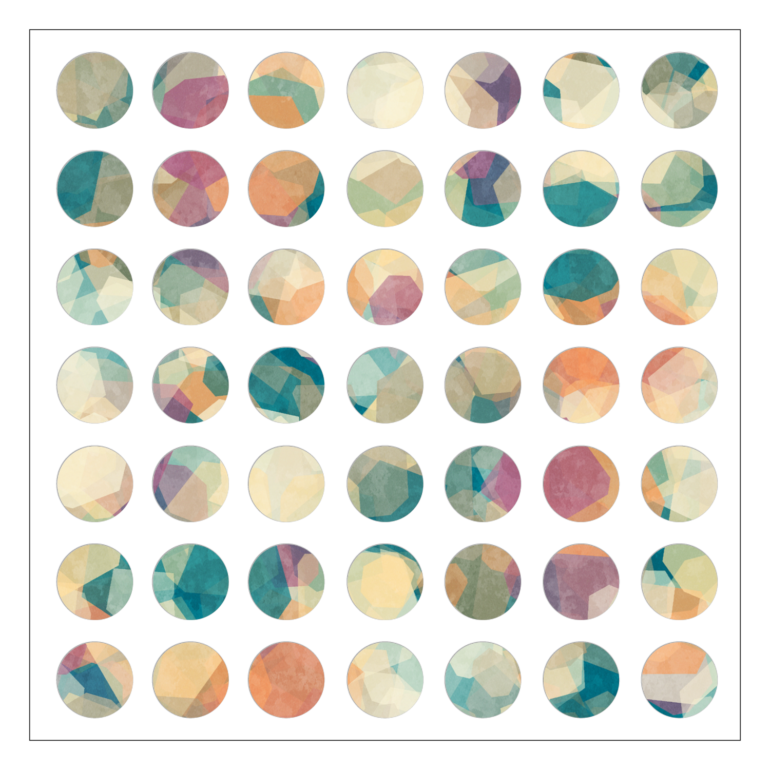 Pebble 1 選べるホワイトフレークシール（円型49枚）160×160mm