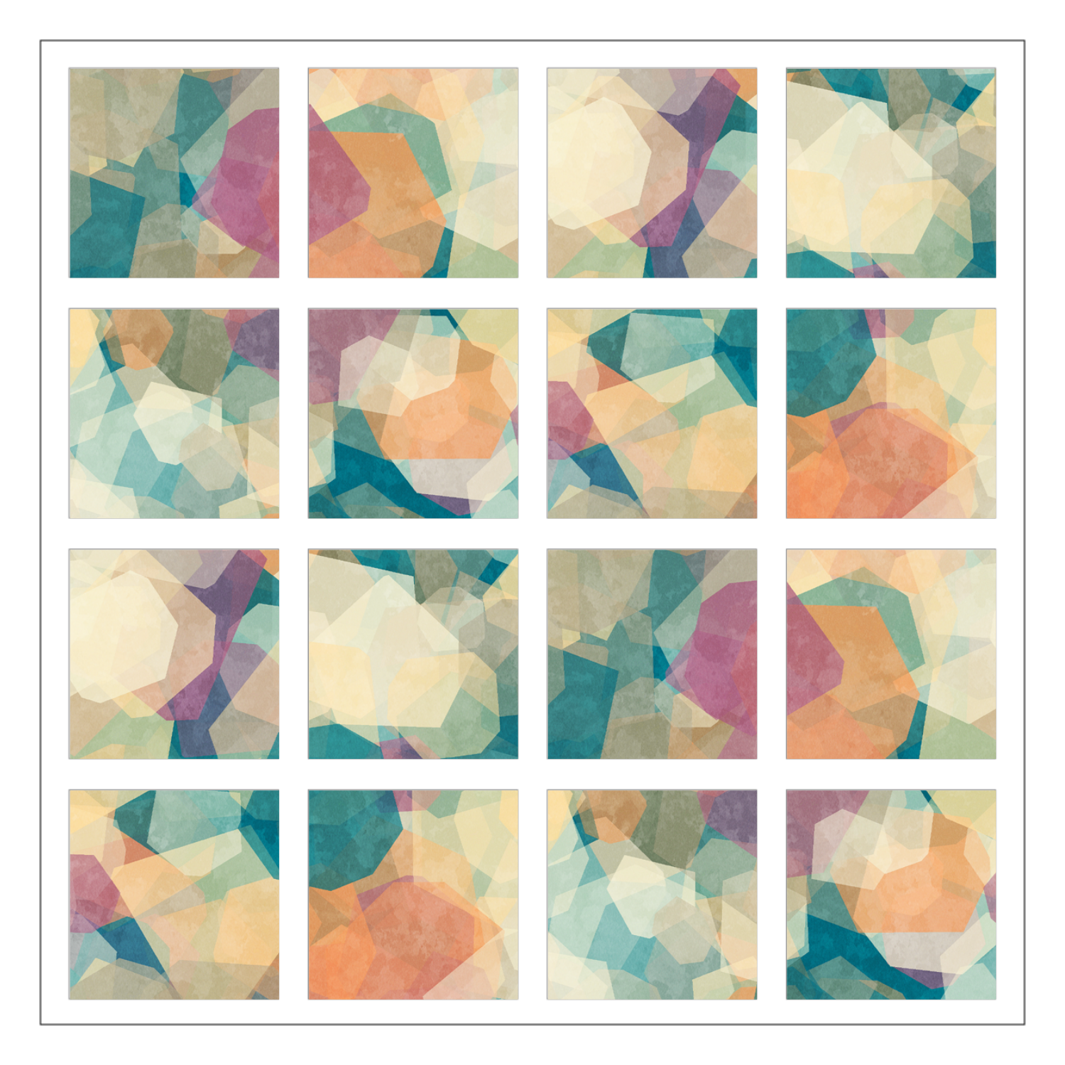 Pebble 1 選べるホワイトフレークシール（正方形16枚）160×160mm