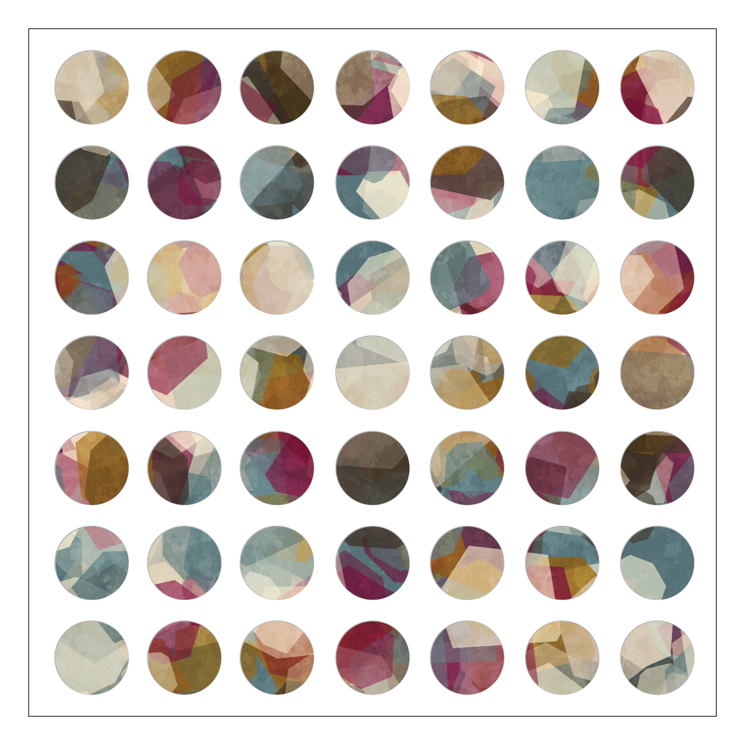 Pebble 13 選べるホワイトフレークシール（円型49枚）160×160mm