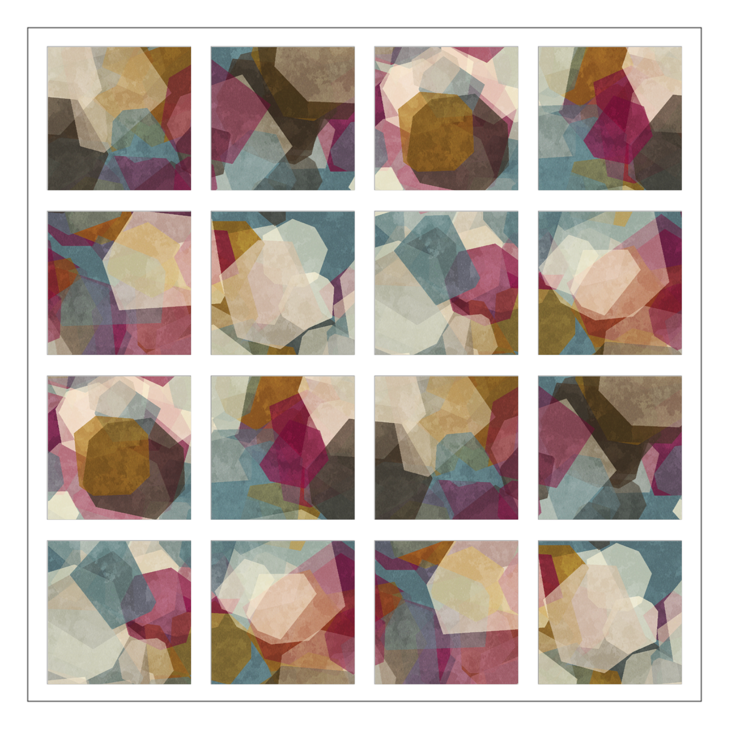 Pebble 13 選べるホワイトフレークシール（正方形16枚）160×160mm