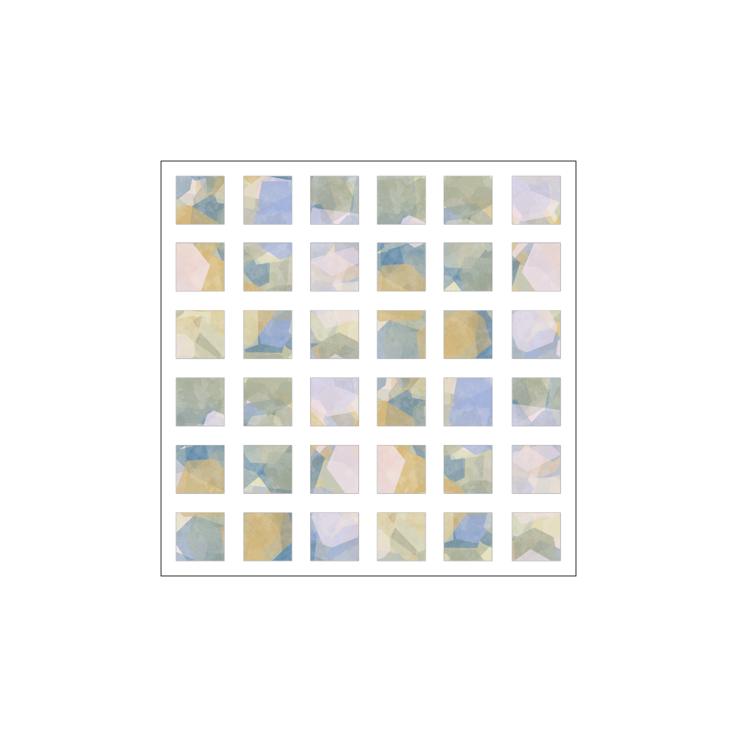 Pebble 14 選べるホワイトフレークシール（正方形36枚）100×100mm