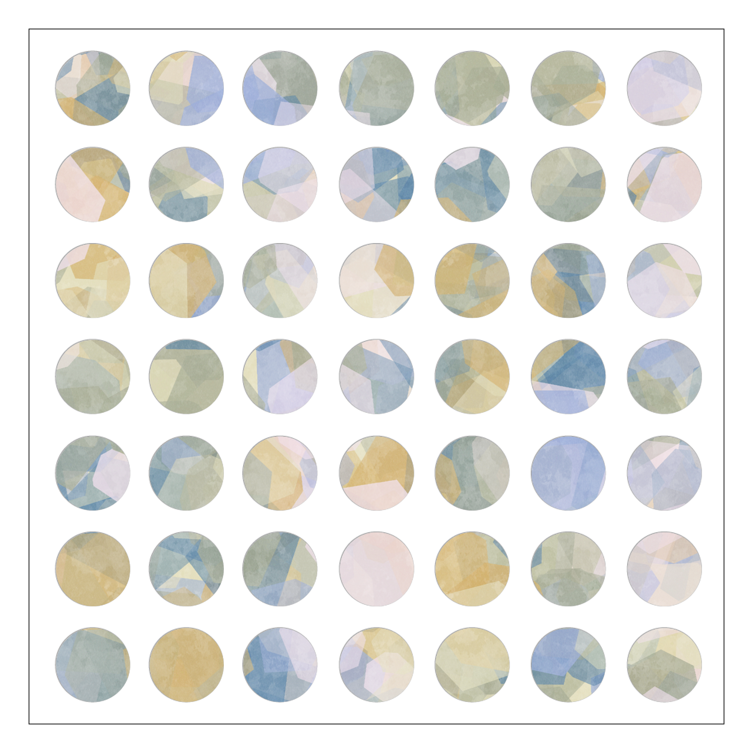 Pebble 14 選べるホワイトフレークシール（円型49枚）160×160mm