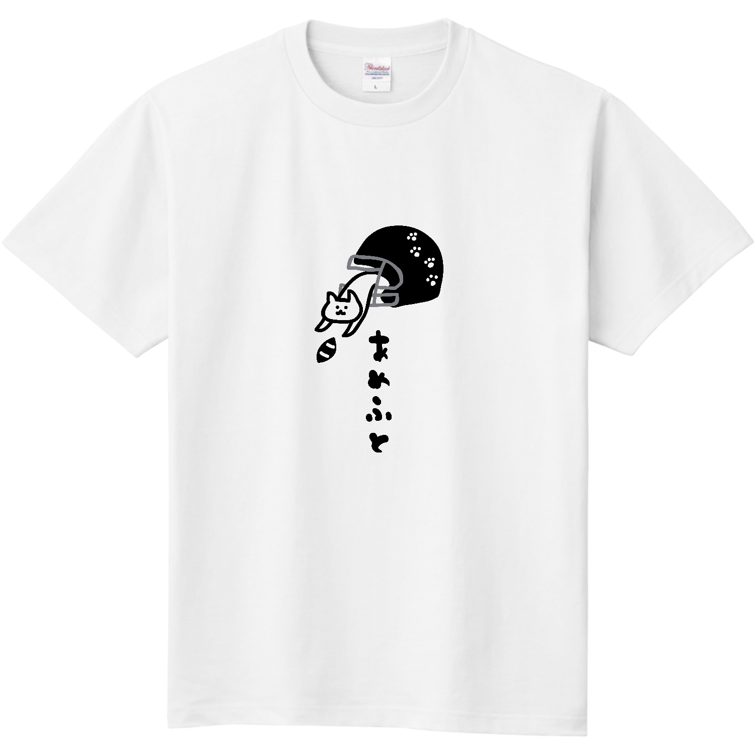 アメリカンフットボール　ネコ&ヘルメット 定番Ｔシャツ
