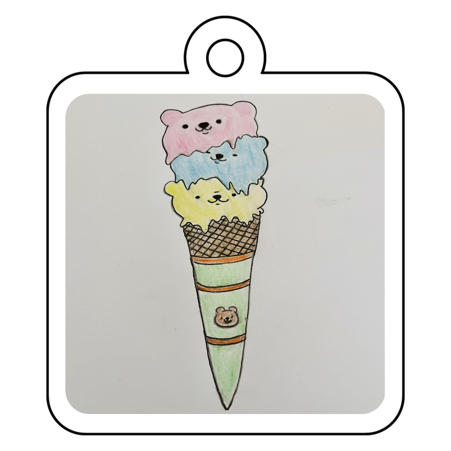 メルティアイスベア アクリルキーホルダー　四角型 (4cm)
