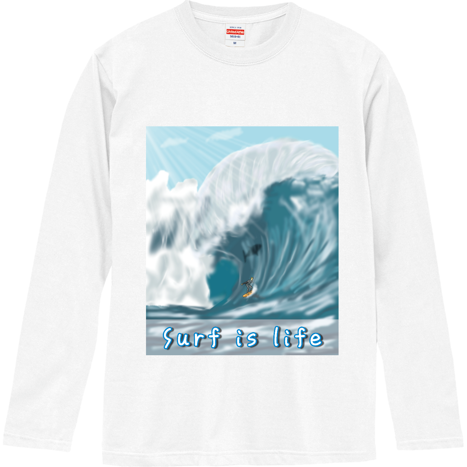 Surf is Life / サーフィンは人生」ロングスリーブTシャツの商品購入 