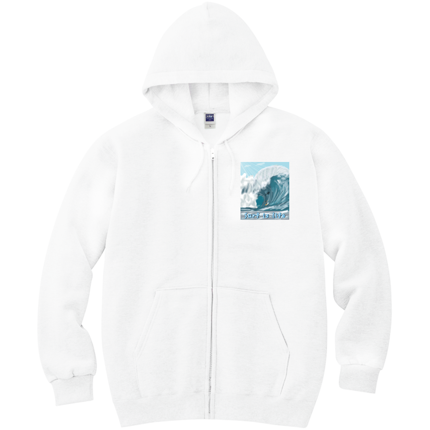 「Surf is Life / サーフィンは人生」 軽量ジップアップパーカー