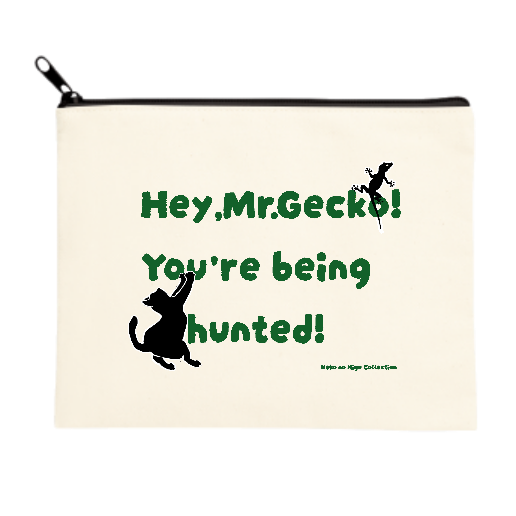 ネラワレタゲッコー：Ａ：ねこのひげあつめ。 キャンバスポーチ（Ｍ）