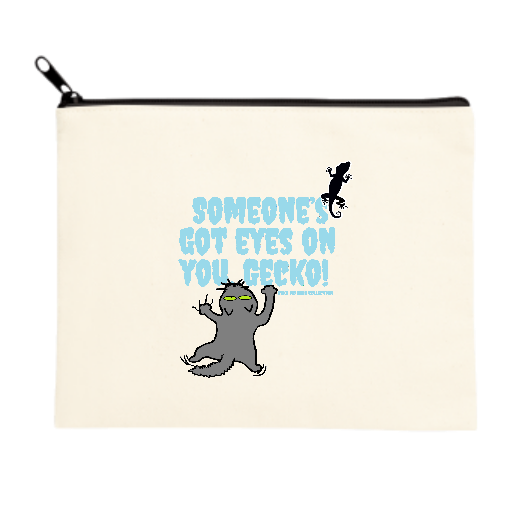 ネラワレタゲッコー：Ｂ：ねこのひげあつめ。 キャンバスポーチ（Ｍ）