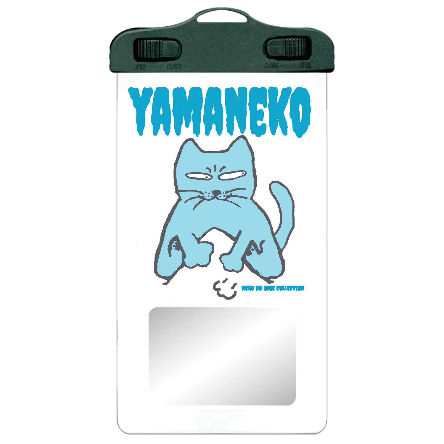 らくがき・やまねこ・ぶるー：ねこのひげあつめ。 SPC06(防水スマホケース)