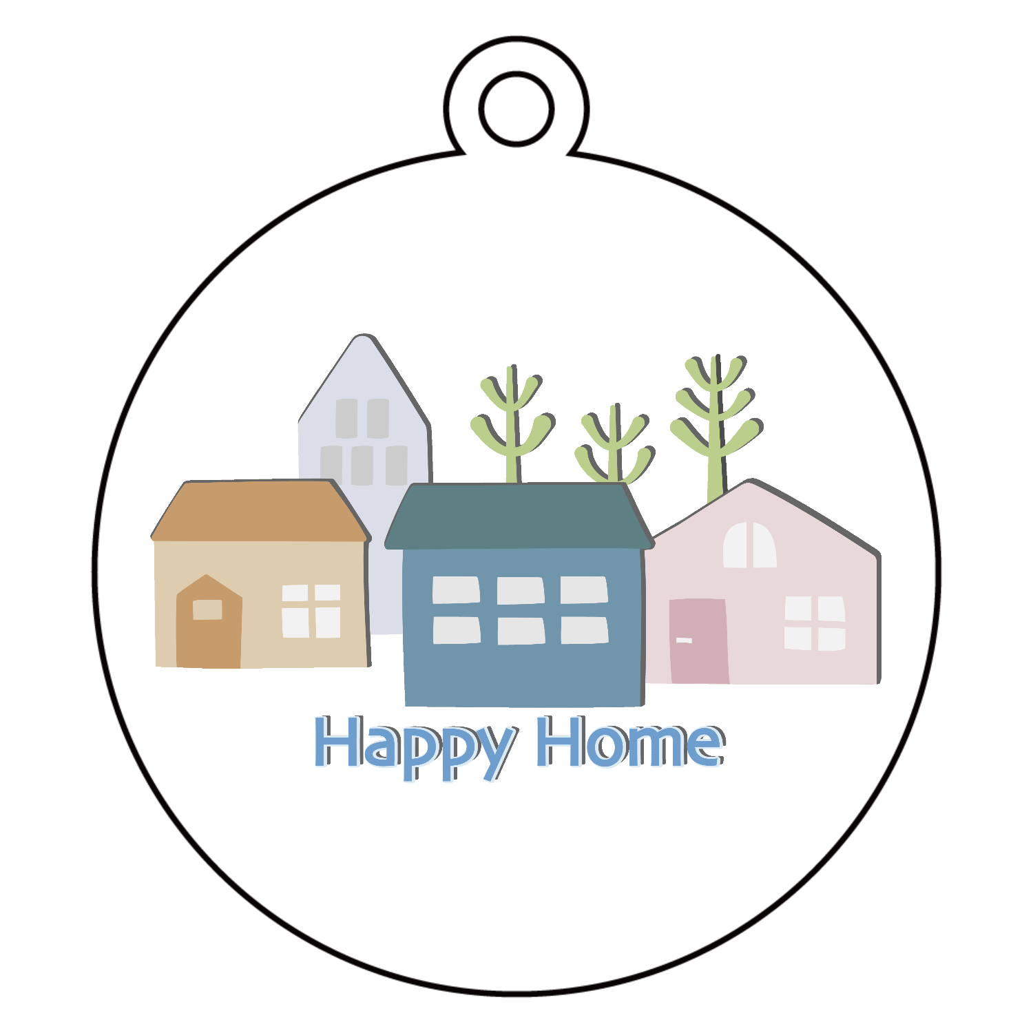 Happy Home アクリルキーホルダー　丸型 (6cm)