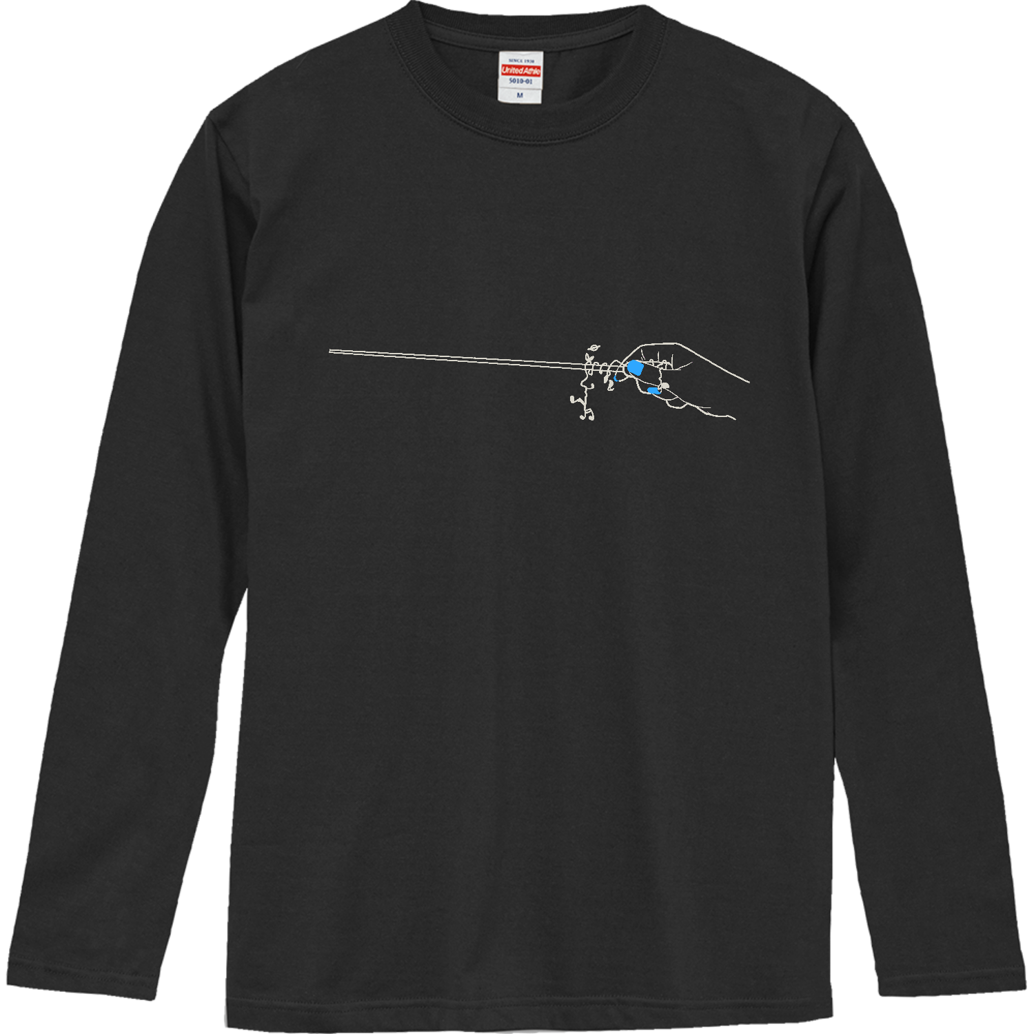 指揮棒ホワイト ロングスリーブTシャツ