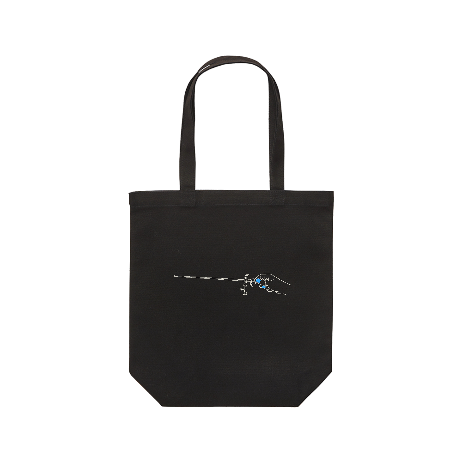 指揮棒ホワイト レギュラーキャンバストートバッグ(M) (フルカラー転写プリント)