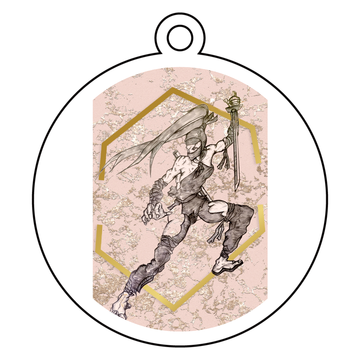 くノ一 アクリルキーホルダー　丸型 (6cm)