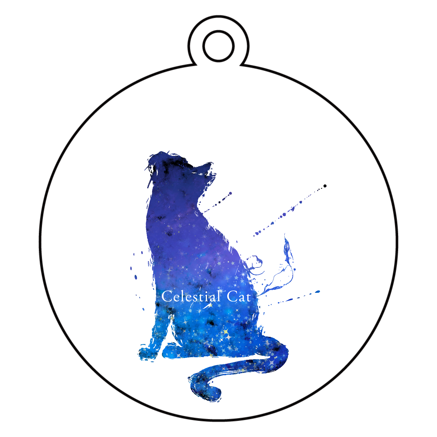 星猫のシルエットアクリルキーホルダー 丸型 (6cm)の商品購入ページ 