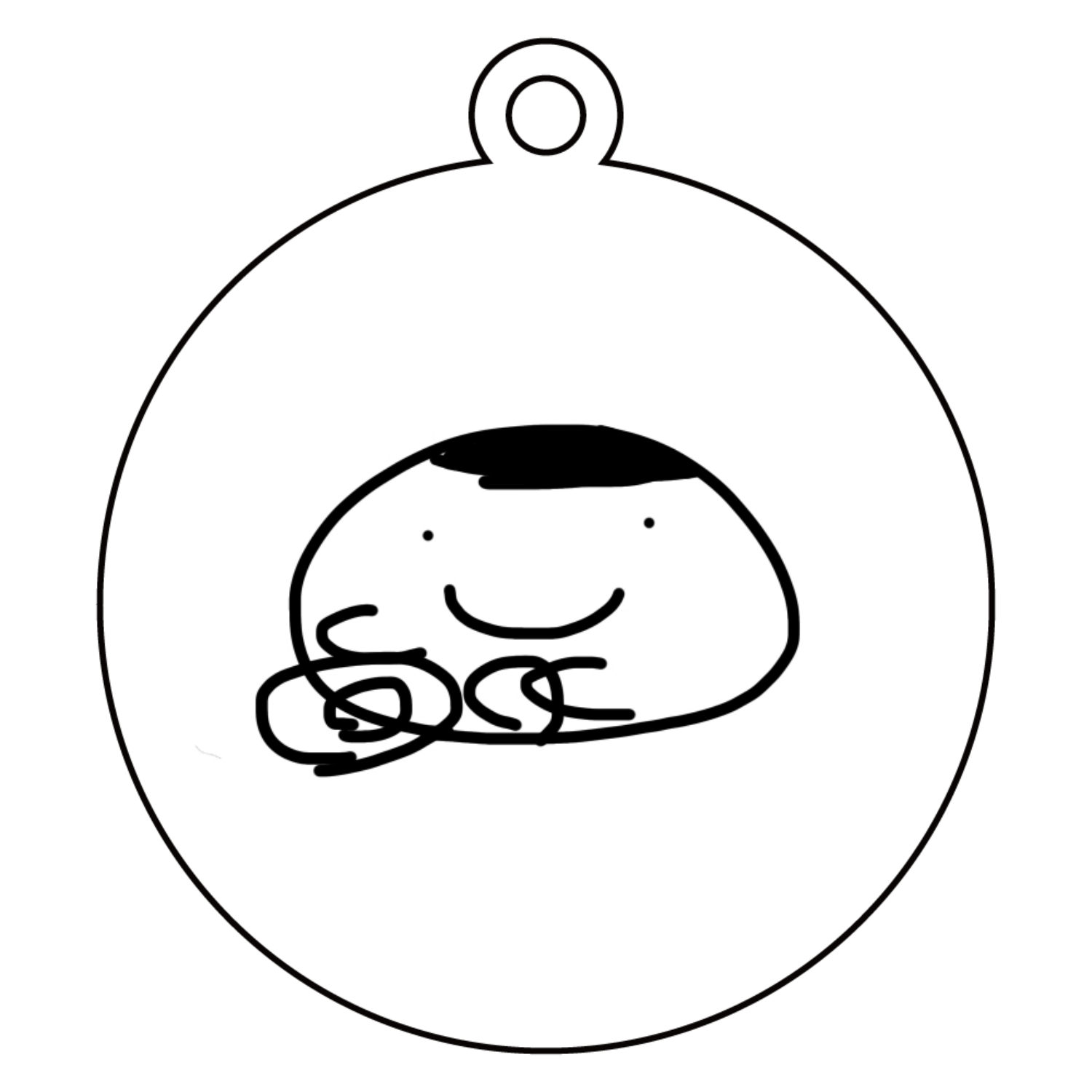 お皿洗い職人 アクリルキーホルダー　丸型 (6cm)