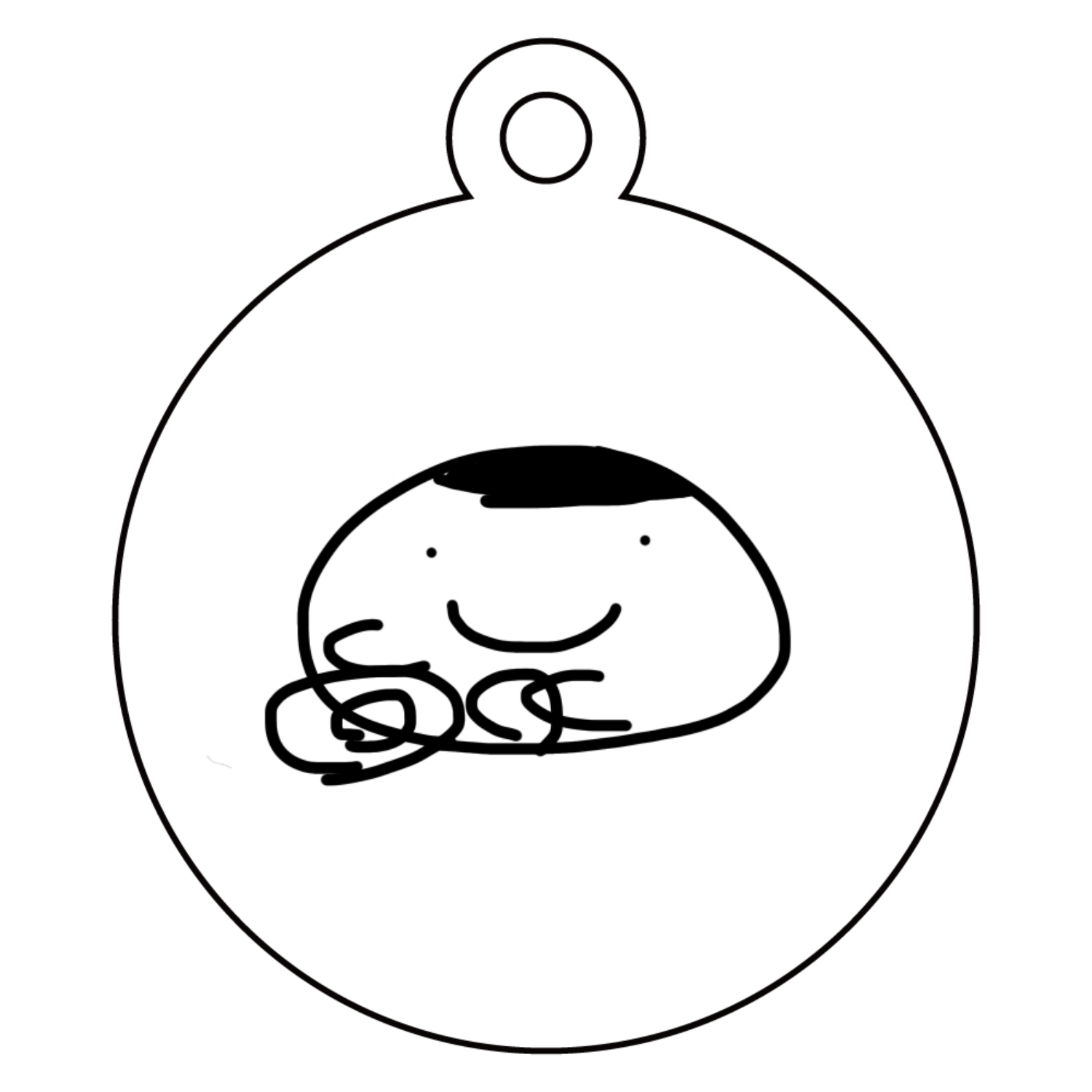 お皿洗い職人 アクリルキーホルダー(両面印刷)　丸型 (4cm)