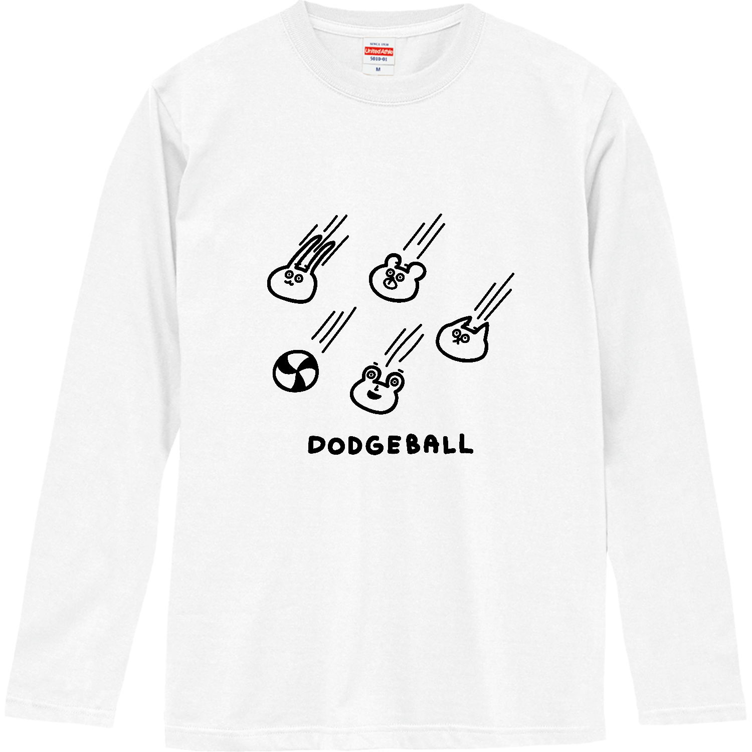 ドッジボール　ボールがたくさん飛んできた ロングスリーブTシャツ
