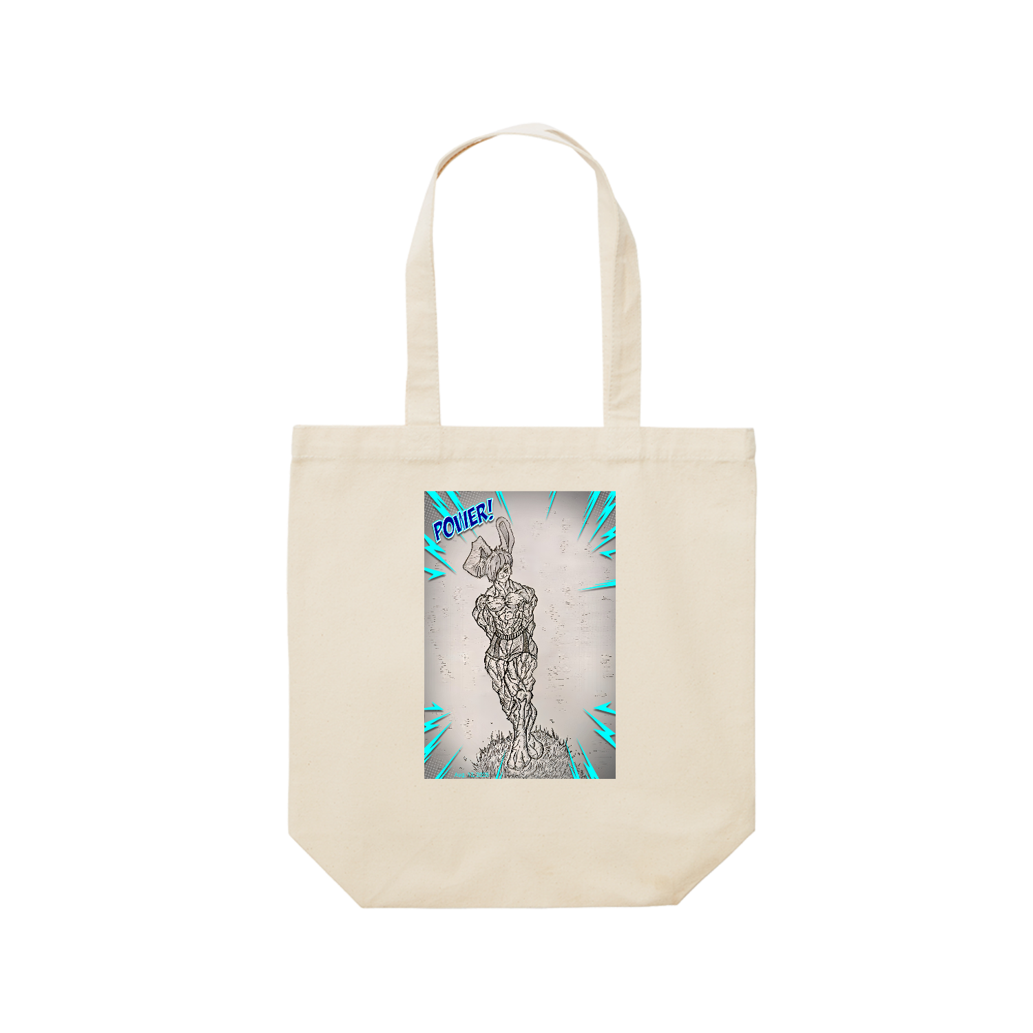 ガチムキウサぴょん レギュラーキャンバストートバッグ(M) (フルカラー転写プリント)