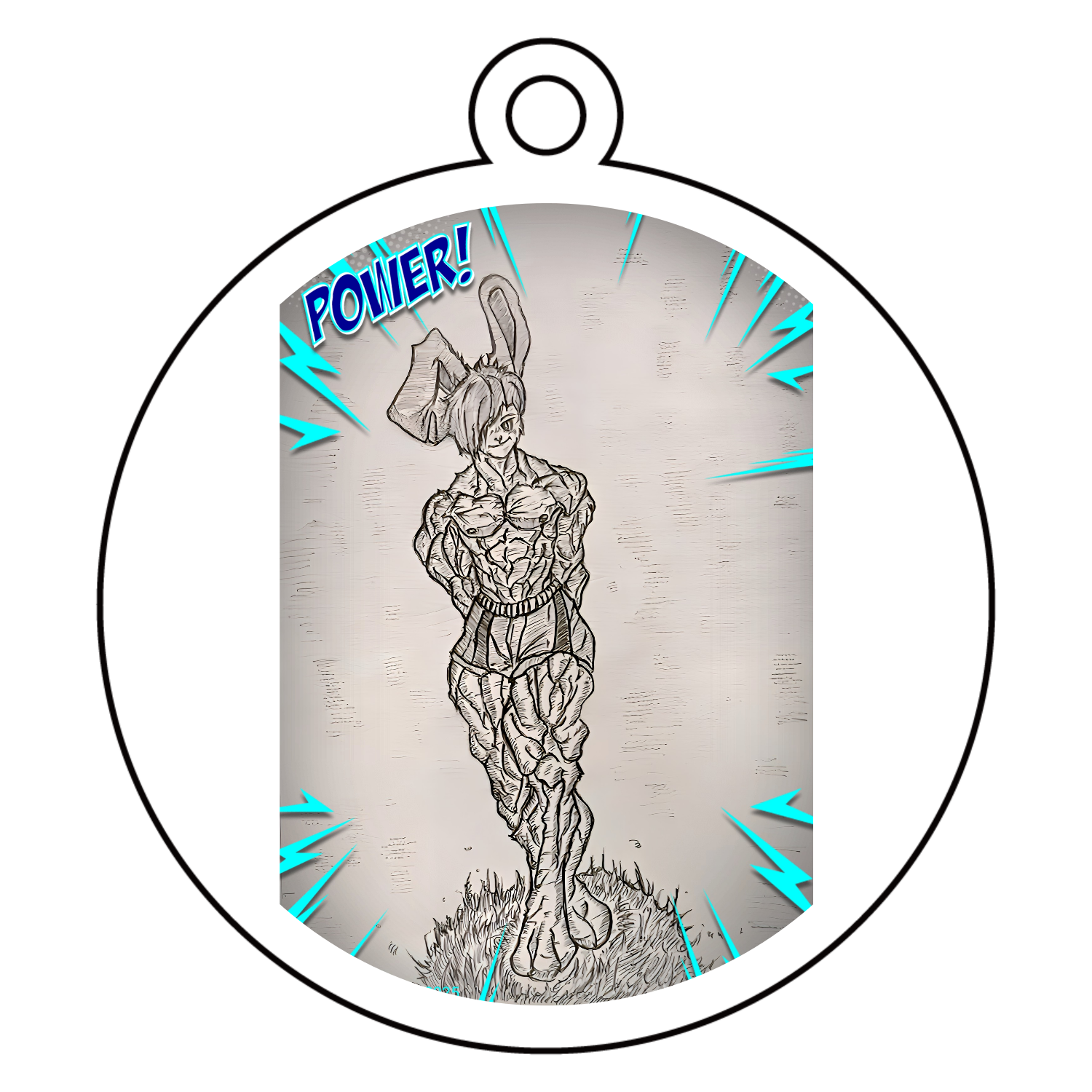 ガチムキウサぴょん アクリルキーホルダー　丸型 (6cm)