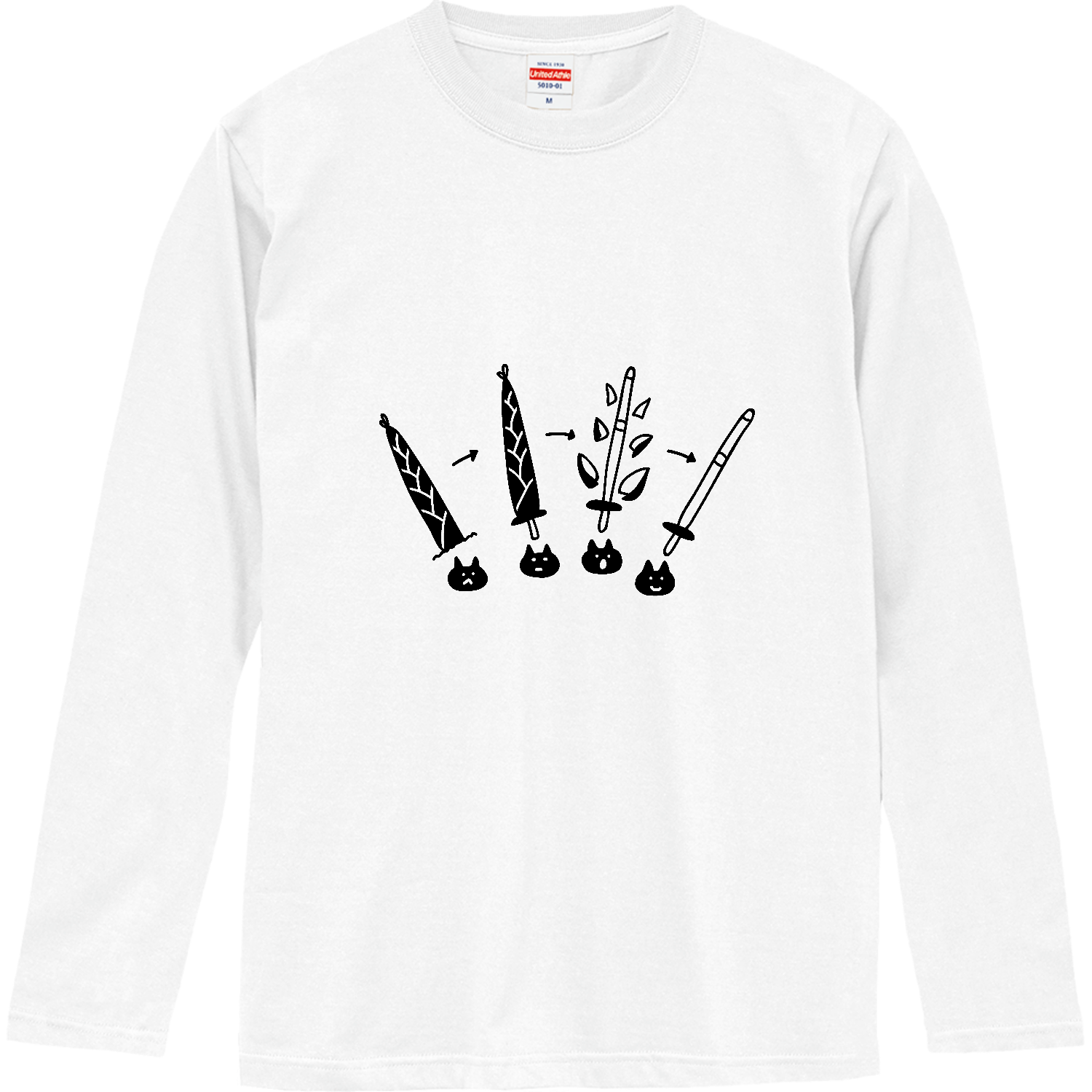 剣道　タケノコから竹刀 ロングスリーブTシャツ