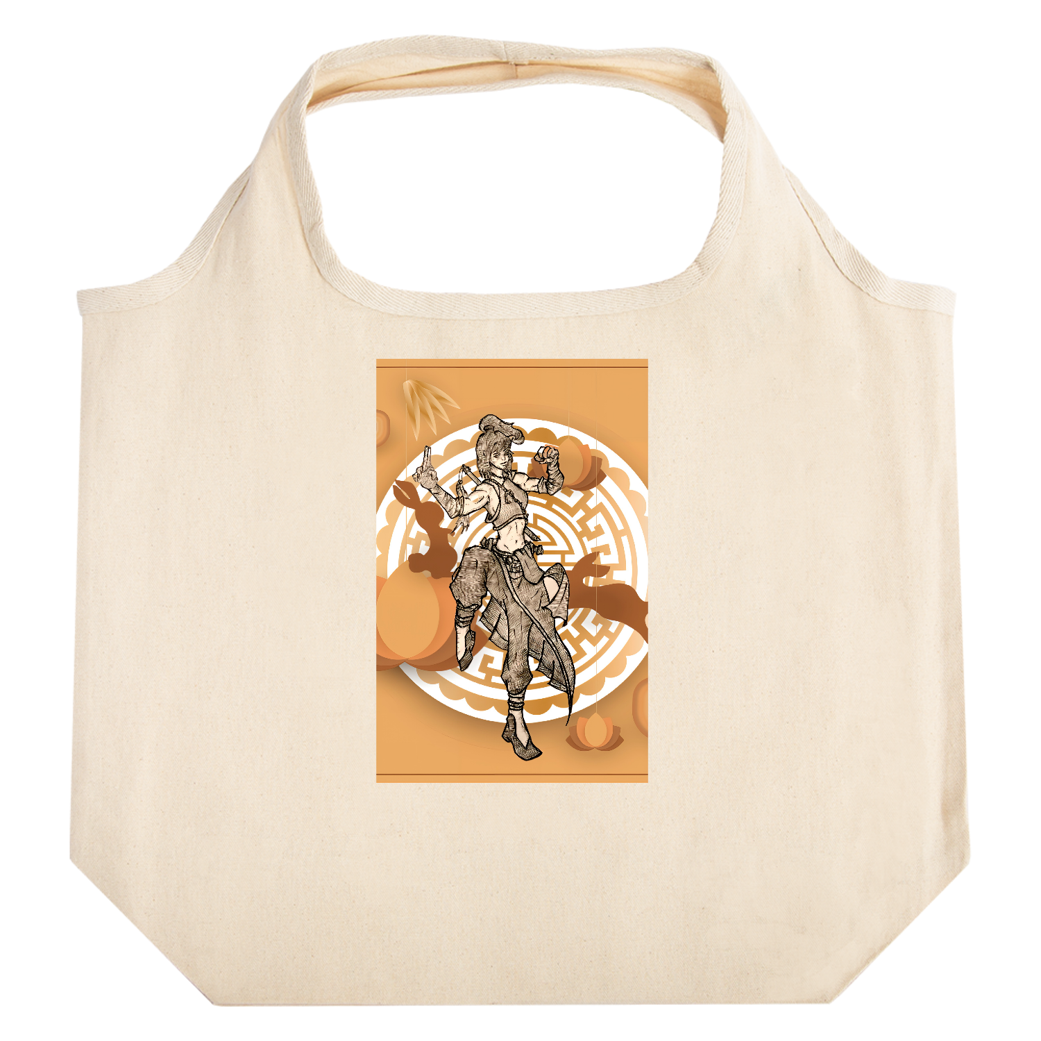 カンフー少女 たためるマルシェ【白プリントあり】