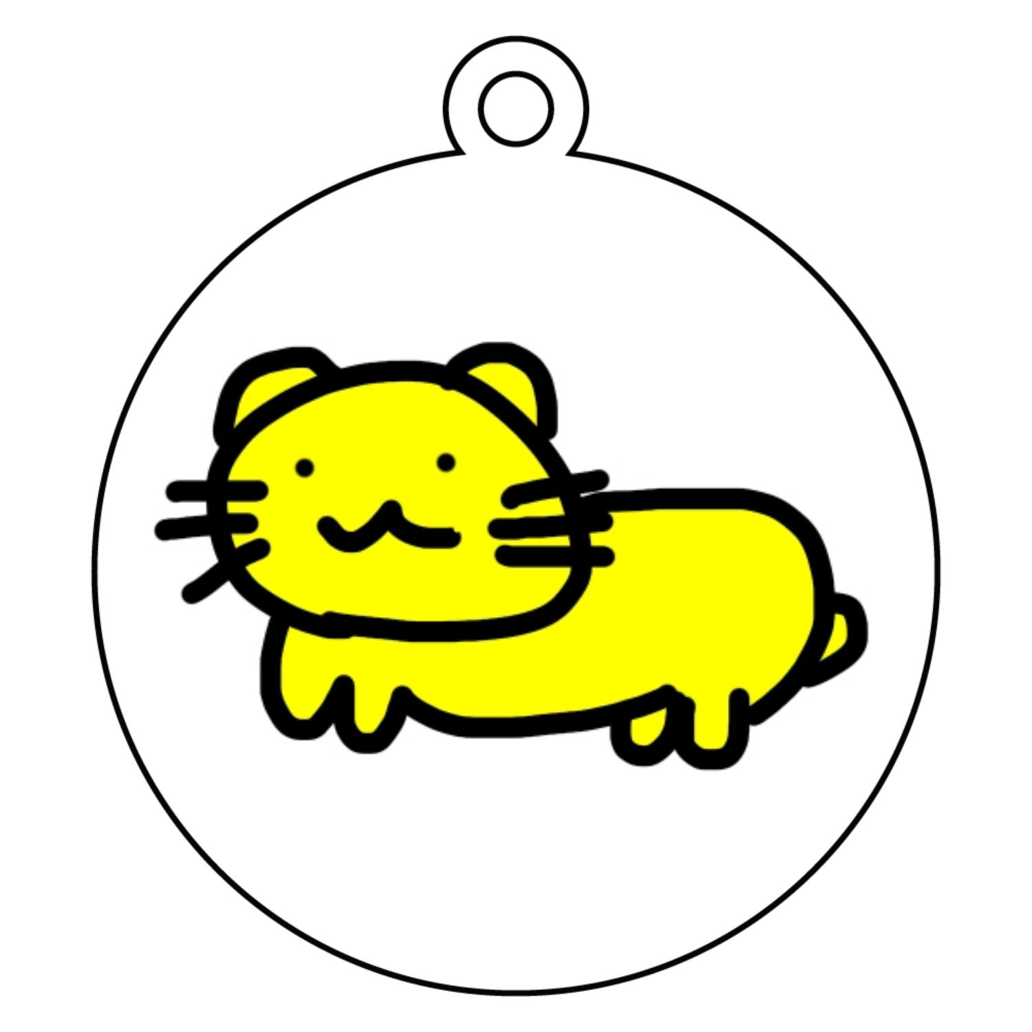 お皿洗い職人のペット アクリルキーホルダー　丸型 (6cm)