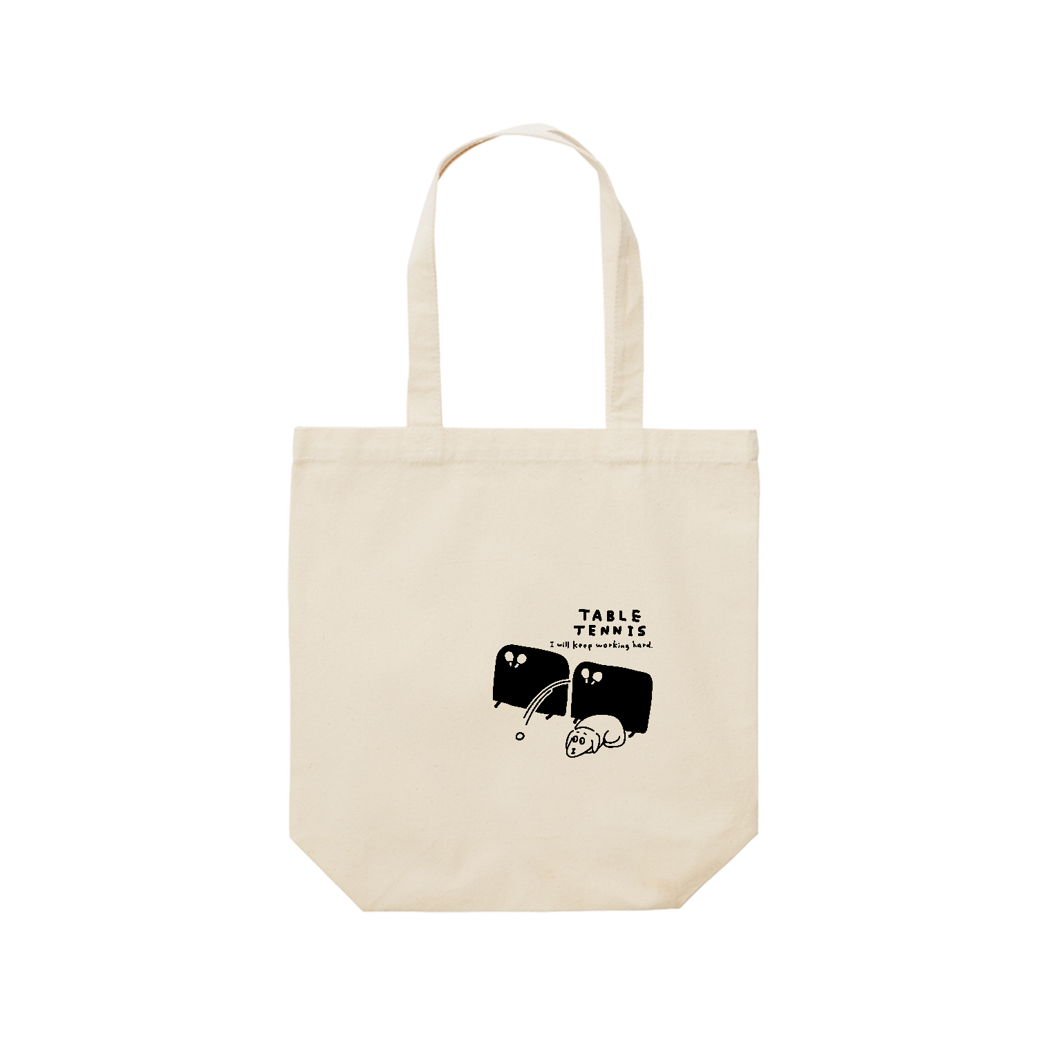 卓球　フェンスの隙間 レギュラーキャンバストートバッグ(M) (フルカラー転写プリント)