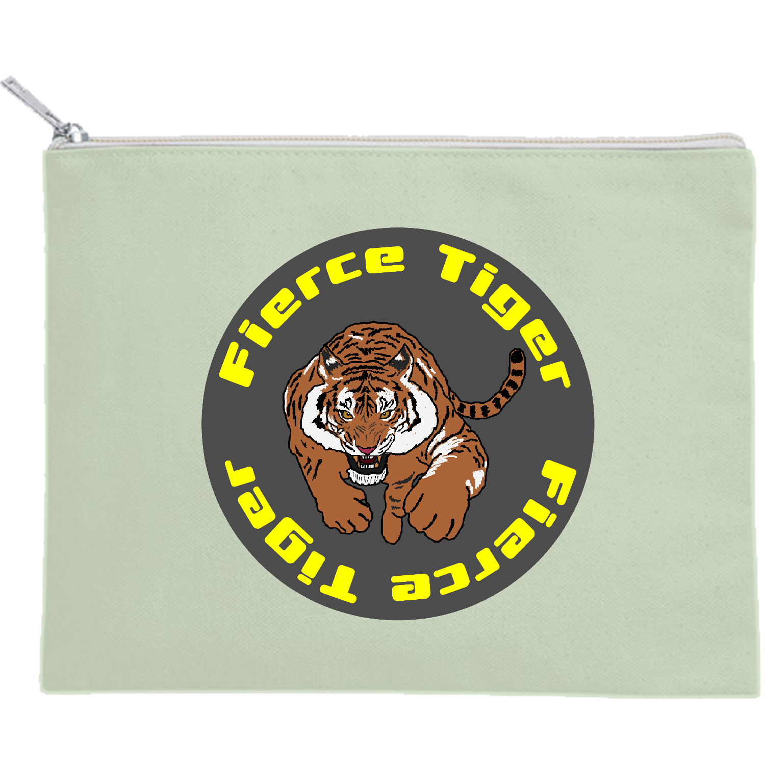 Fierce Tiger キャンバスポーチ（M）【白プリント有】